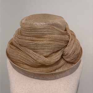 Vintage Women’s formal Straw Hat wedding church derby hat